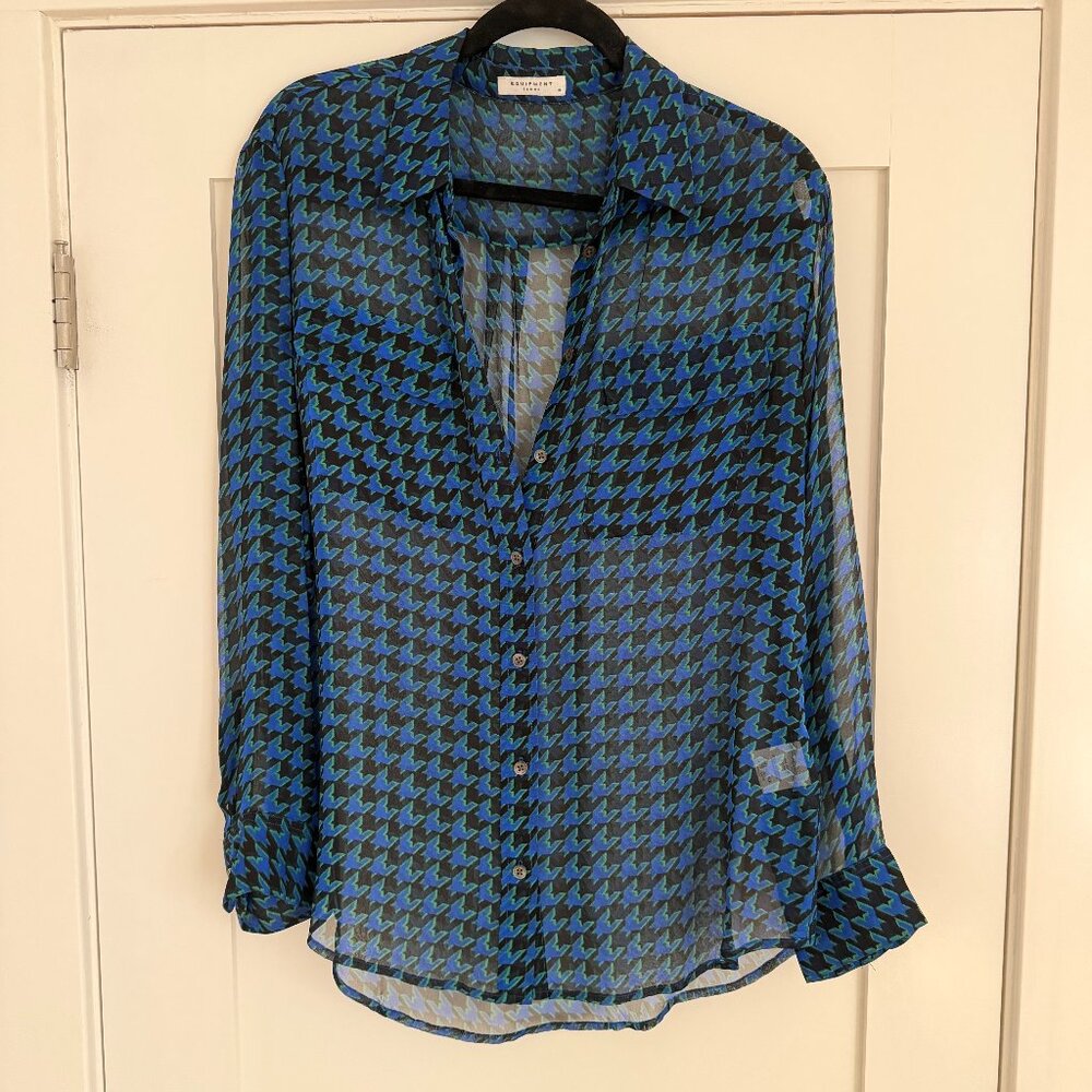 Sheer Equipment Button Down Blouse - image 1